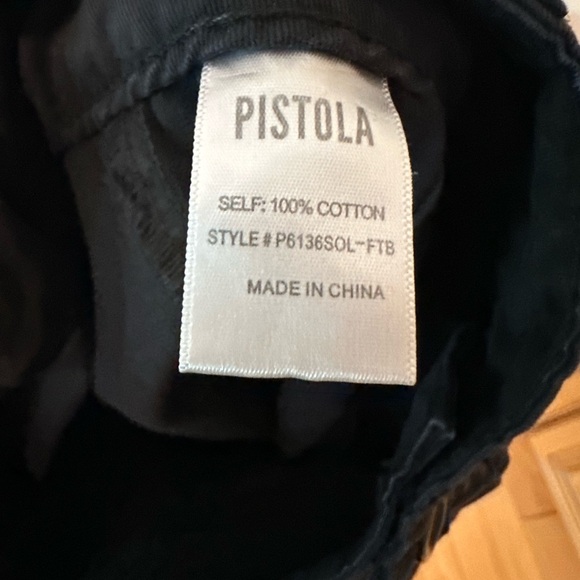 Pistola Tammy High Rise Black Trouser Pants Button Fly Baggy - Picture 6 of 7